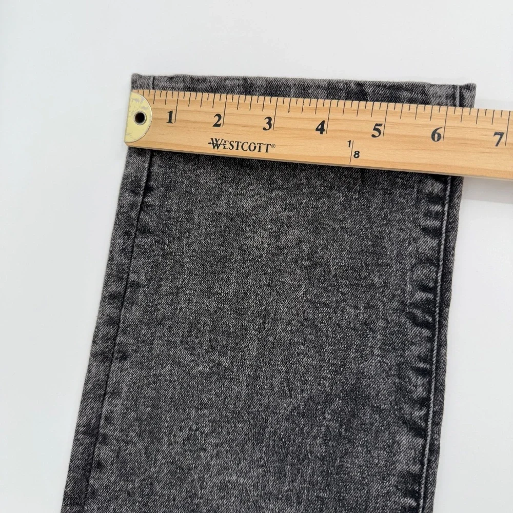 Calvin Klein Jeans Youth Girl 10 Black Mid Rise Straight Denim Acid Wash Stretch